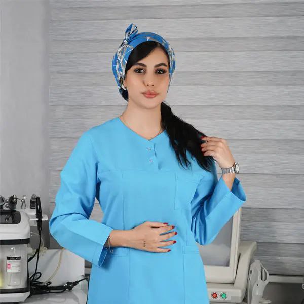 تونیک شلوار مدل (Cizgi Medical) رنگ آبی فیروزه‌ای