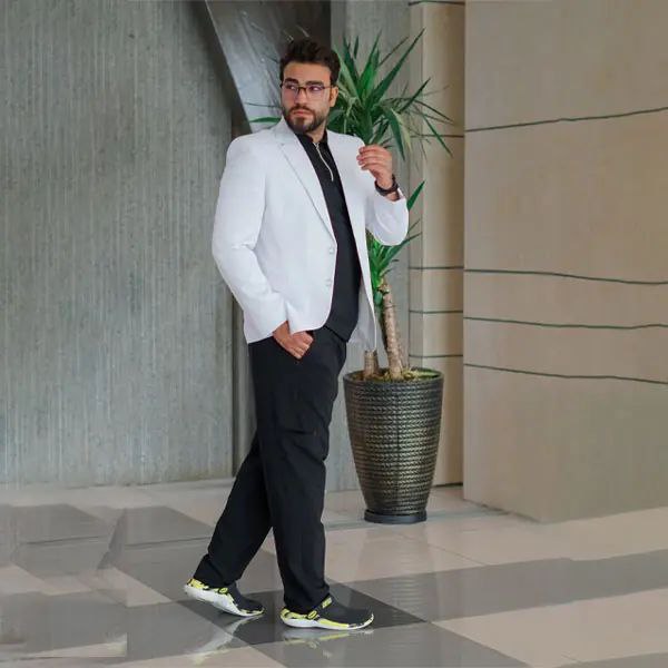 روپوش سفید مردانه مدل کتی کوتاه