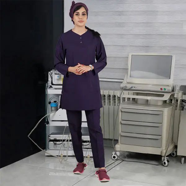 تونیک شلوار مدل (Cizgi Medical) رنگ بادمجانی