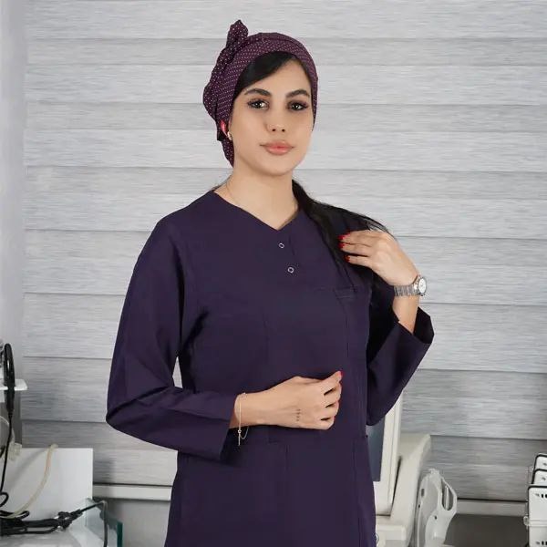 تونیک شلوار مدل (Cizgi Medical) رنگ بادمجانی