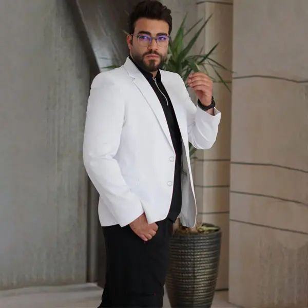 روپوش سفید مردانه مدل کتی کوتاه